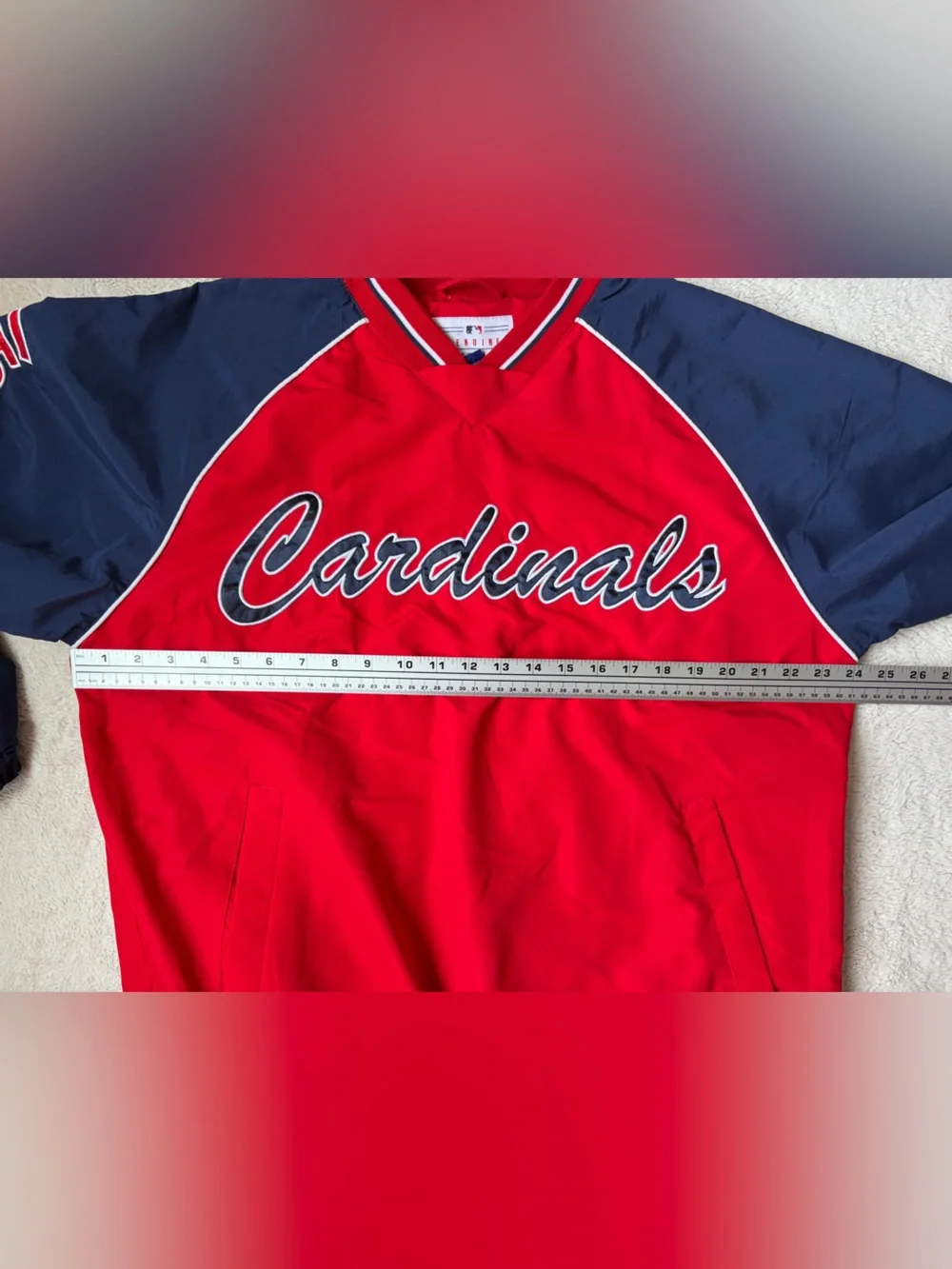 MLB St. Louis Cardinals Baseball Red and Navy Pullover Jacket Men Size Medium